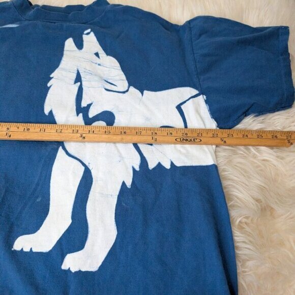 Vintage Single Stitch Wolf and Moon Graphic T Shirt Size XL - Picture 6 of 11